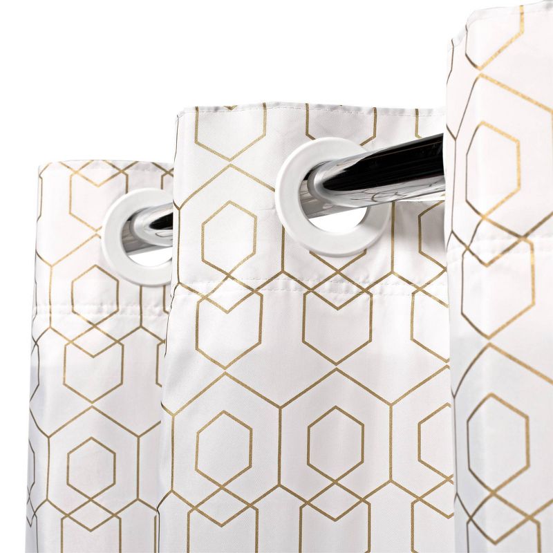Geo Shower Curtain with Fabric Liner Gold - Hookless