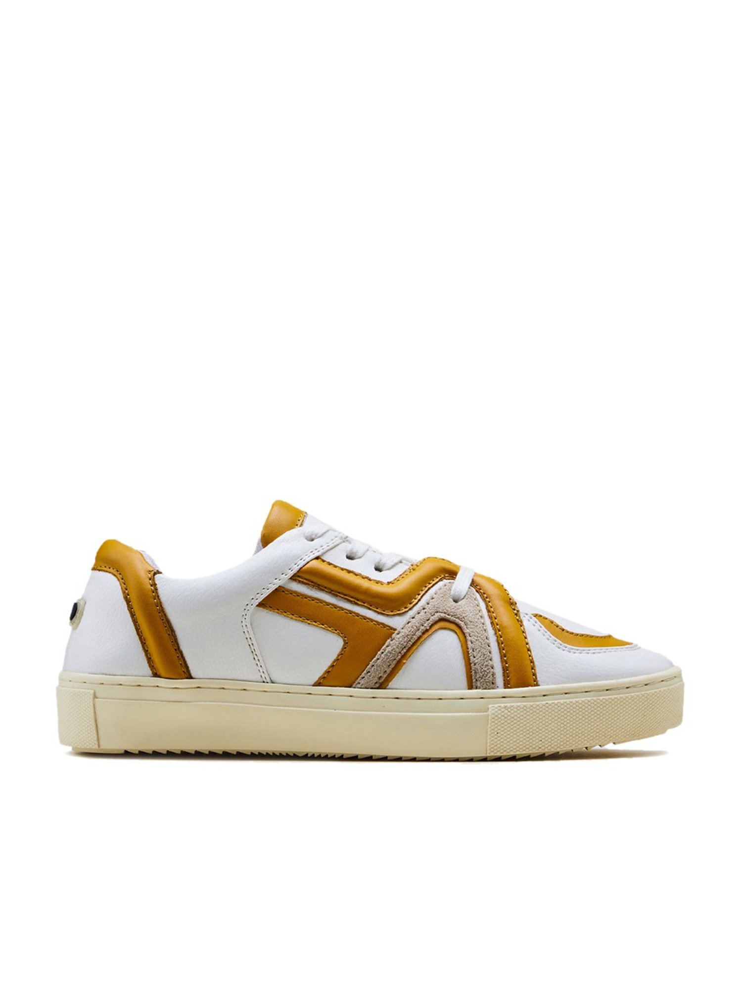 7-10 Women's White & Yellow 402 Luxe-Tech Collection Sneakers