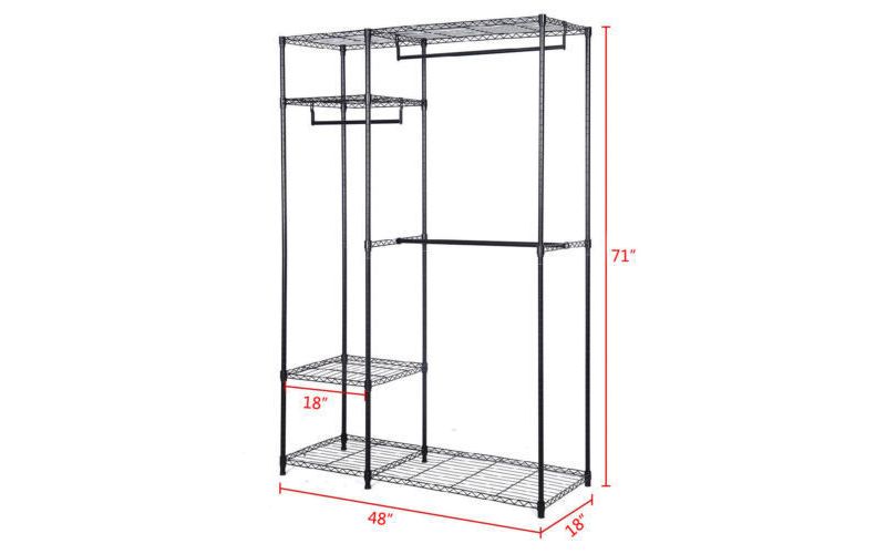 Home Basics Over the Door Metal Closet Rod, Silver