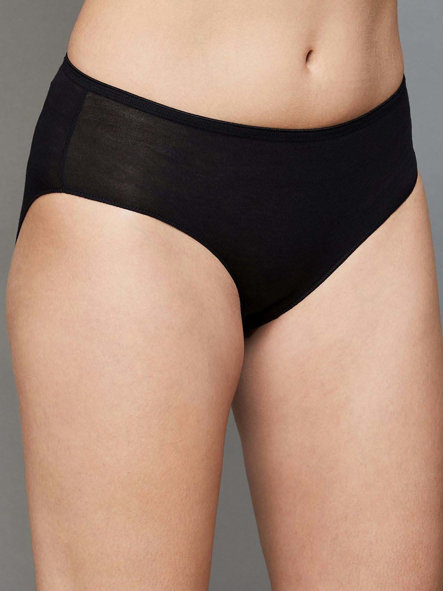 Ginger by Lifestyle Black Cotton Hipster Panty