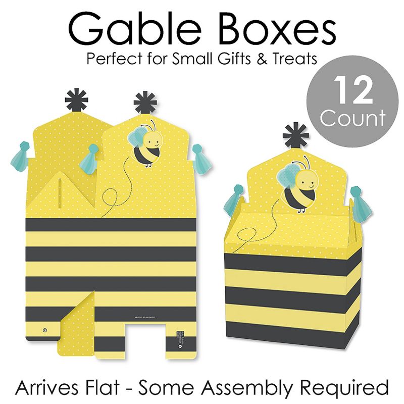 Big Dot of Happiness Pizza Party Time - Square Favor Gift Boxes - Baby Shower or Birthday Party Bow Boxes - Set of 12