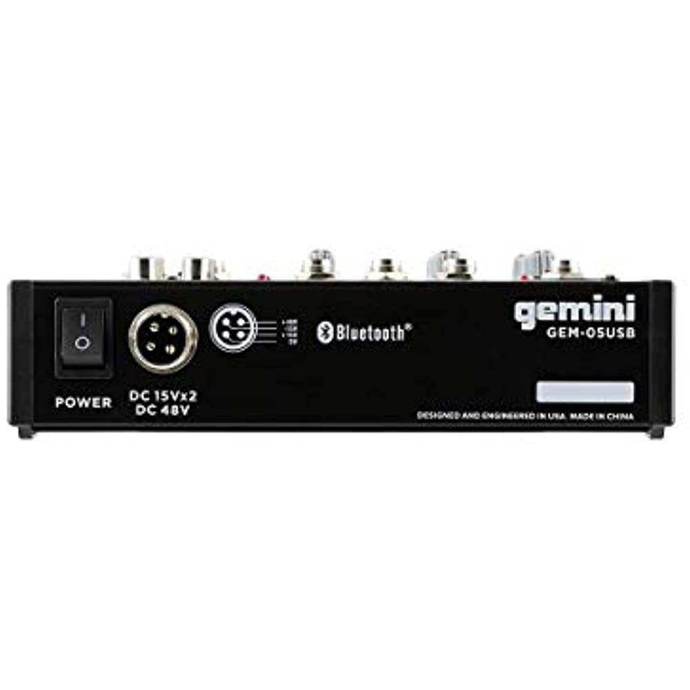 Gemini compact 5-channel Bluetooth mixer with USB playback