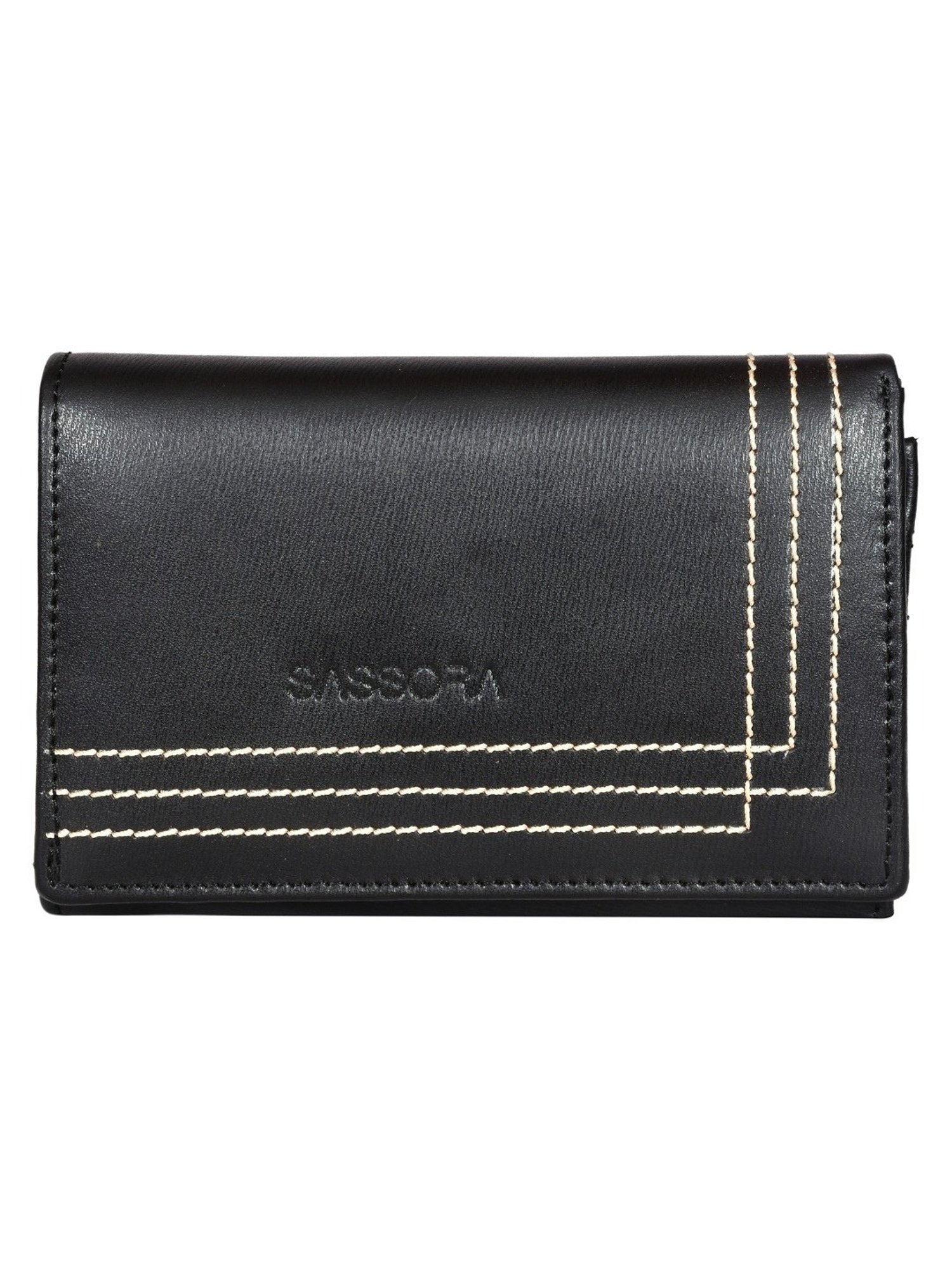 SASSORA IRIS Black Leather Wallet