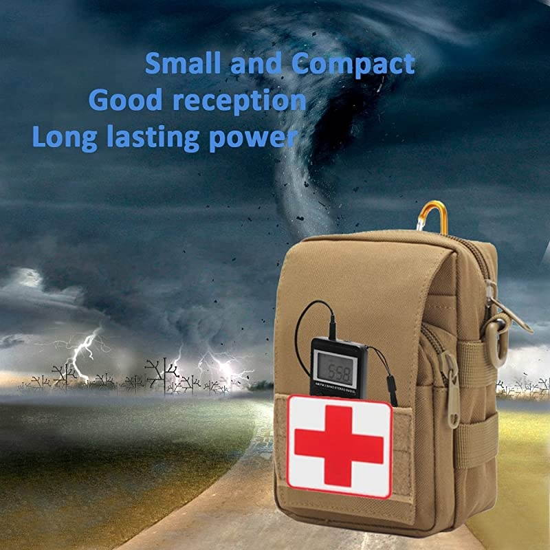 Pocket Small Radio by  Personal Mini AM FM Portable Digital Tuning Transistor Radios with Best Reception Earphones Lanyard and Rechargeable Battery for Walking Jogging Exercising Black