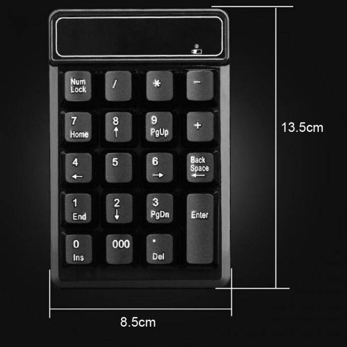 19 Keys Bluetooth Numeric Keypad Mini Numpad Keyboard Wireless Desktop For Windows XP 7 8 10 Laptop Tablet