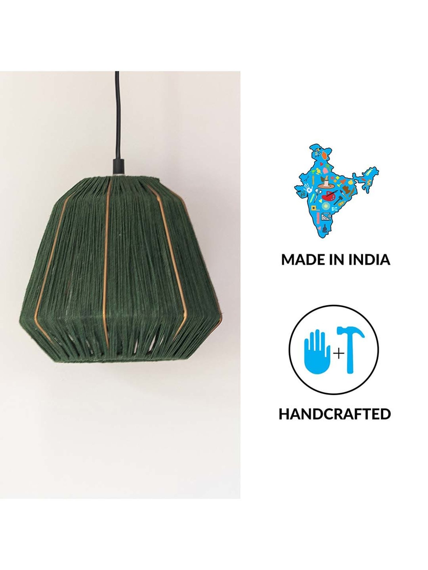 ExclusiveLane Marvels Beige Jute Handwoven Hanging Pendant Lamp