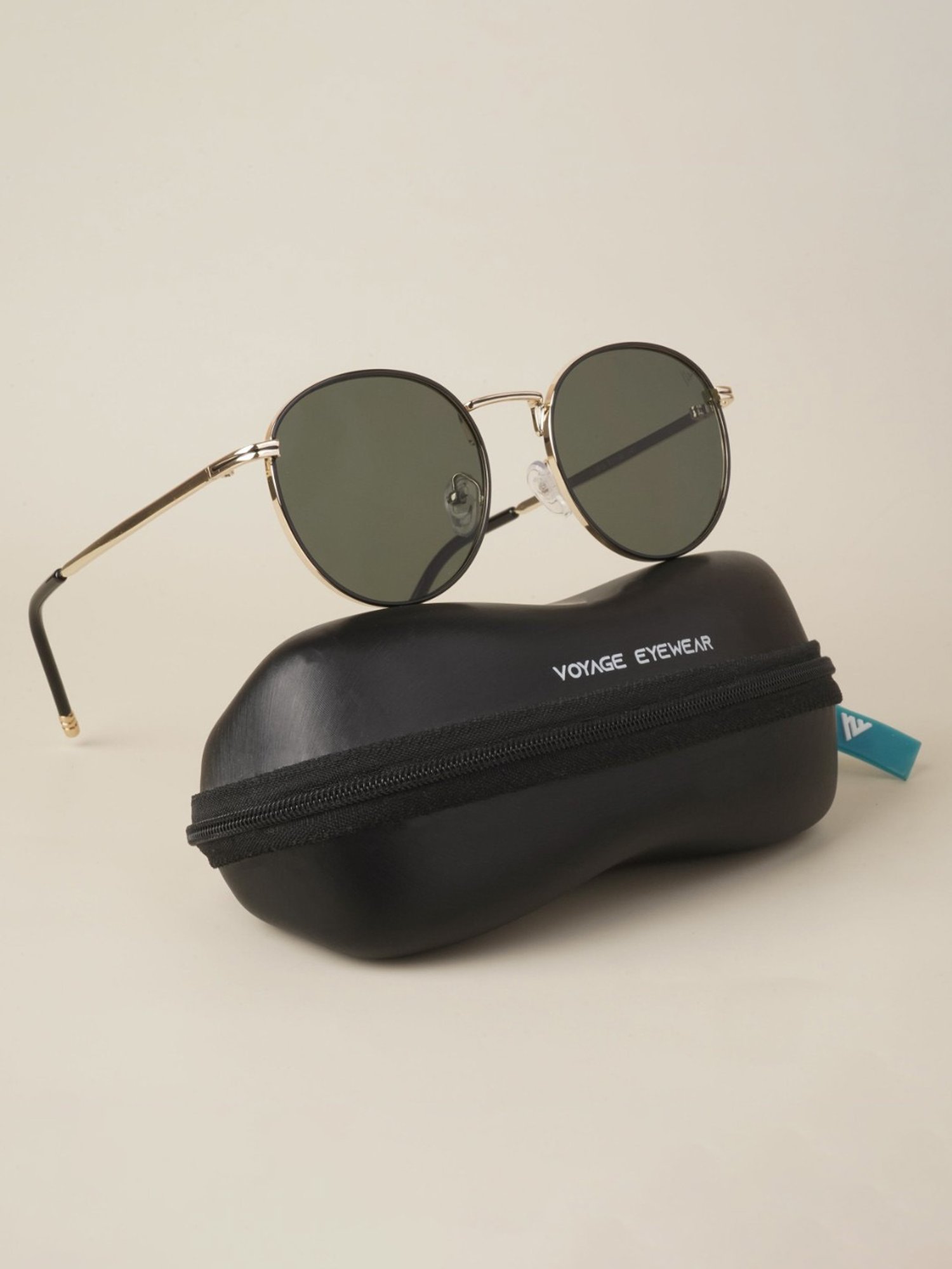 Voyage Green Round UV Protection Unisex Sunglasses