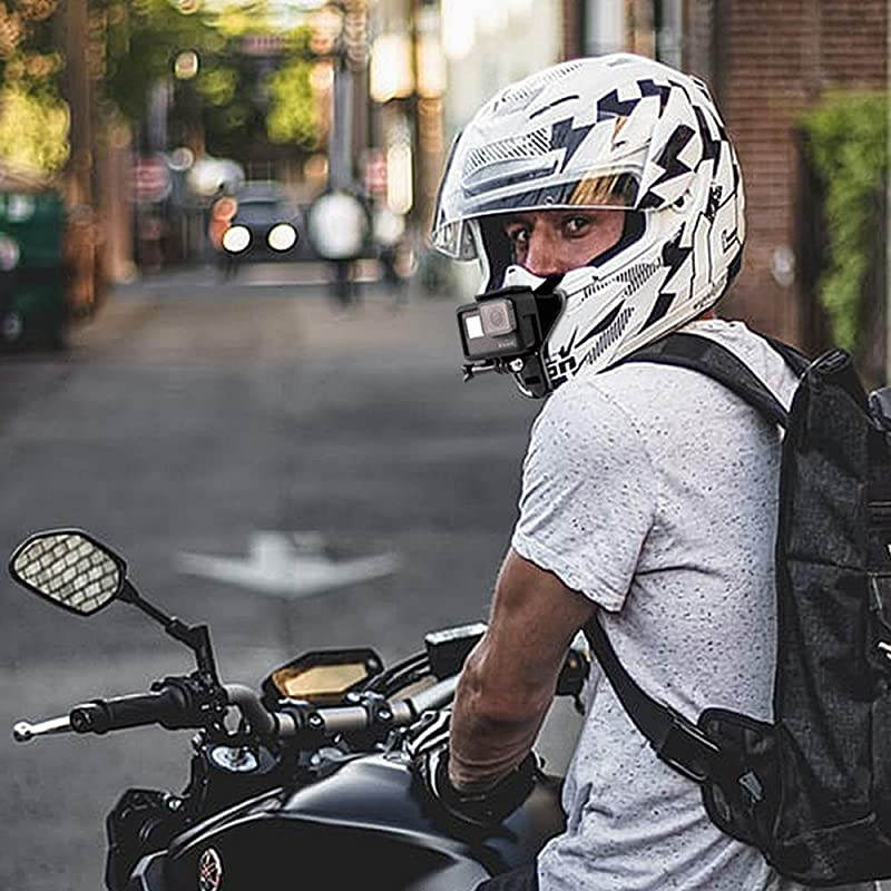 Helmet Chin Strap Mount Compatible with GoPro Hero 7 2018 6 5 4 3 Hero Black Session Xiaomi Yi SJCAM Black