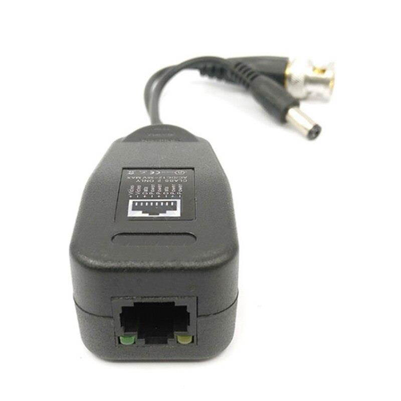 1 Pair 12-36VDC/AC Passive CCTV Coax BNC Video Power Balun Transceiver to RJ45 Connector