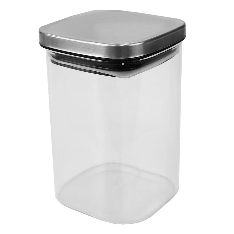 Michael Graves Design Medium 37 Ounce Square Borosilicate Glass Canister with Stainless Steel Top