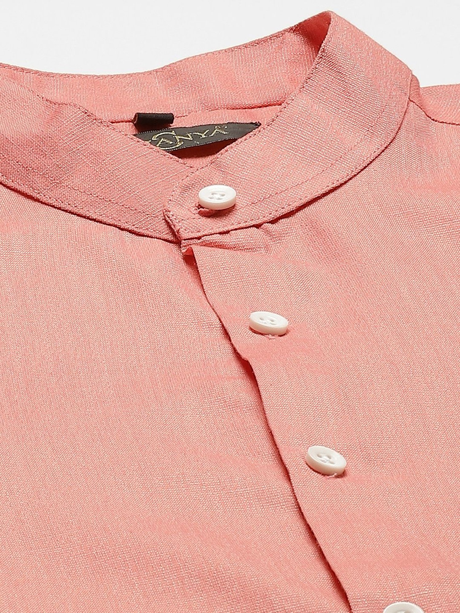 Sojanya Peach Cotton Regular Fit Shirt