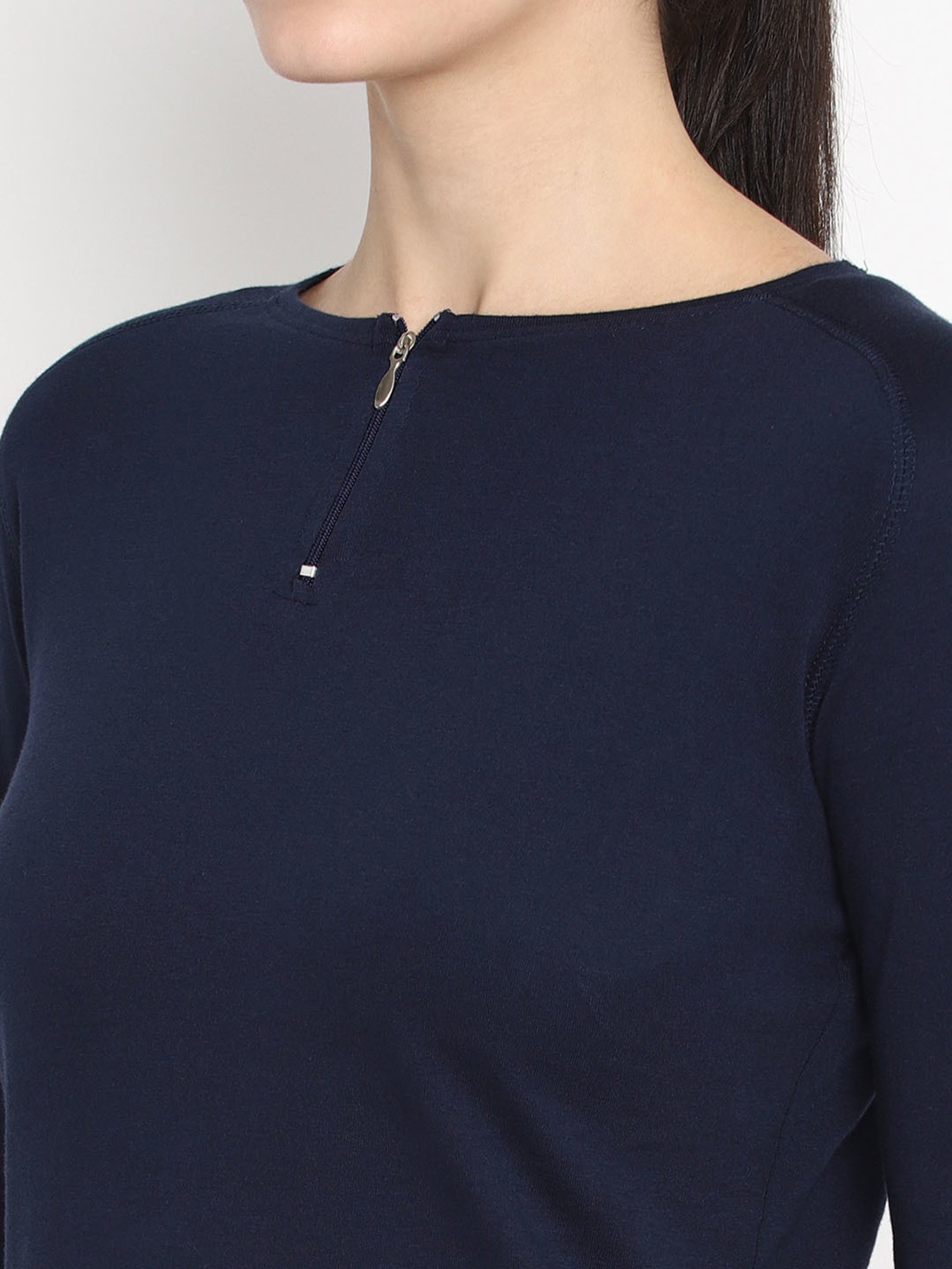 Appulse Navy Cotton Slim Fit T-Shirt