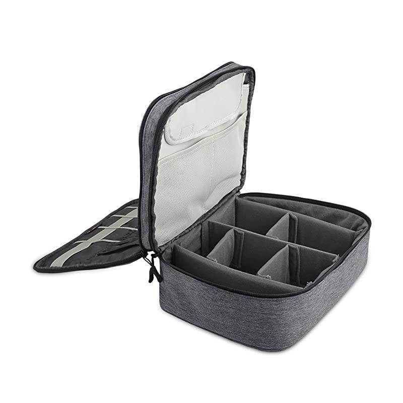 Electronic Organizer, Double Layer Travel Gadget Storage Bag for Cables, Cord, USB Flash Drive, Power Bank and More-a Sleeve Pouch for 7.9" iPad Mini(Medium,Black)