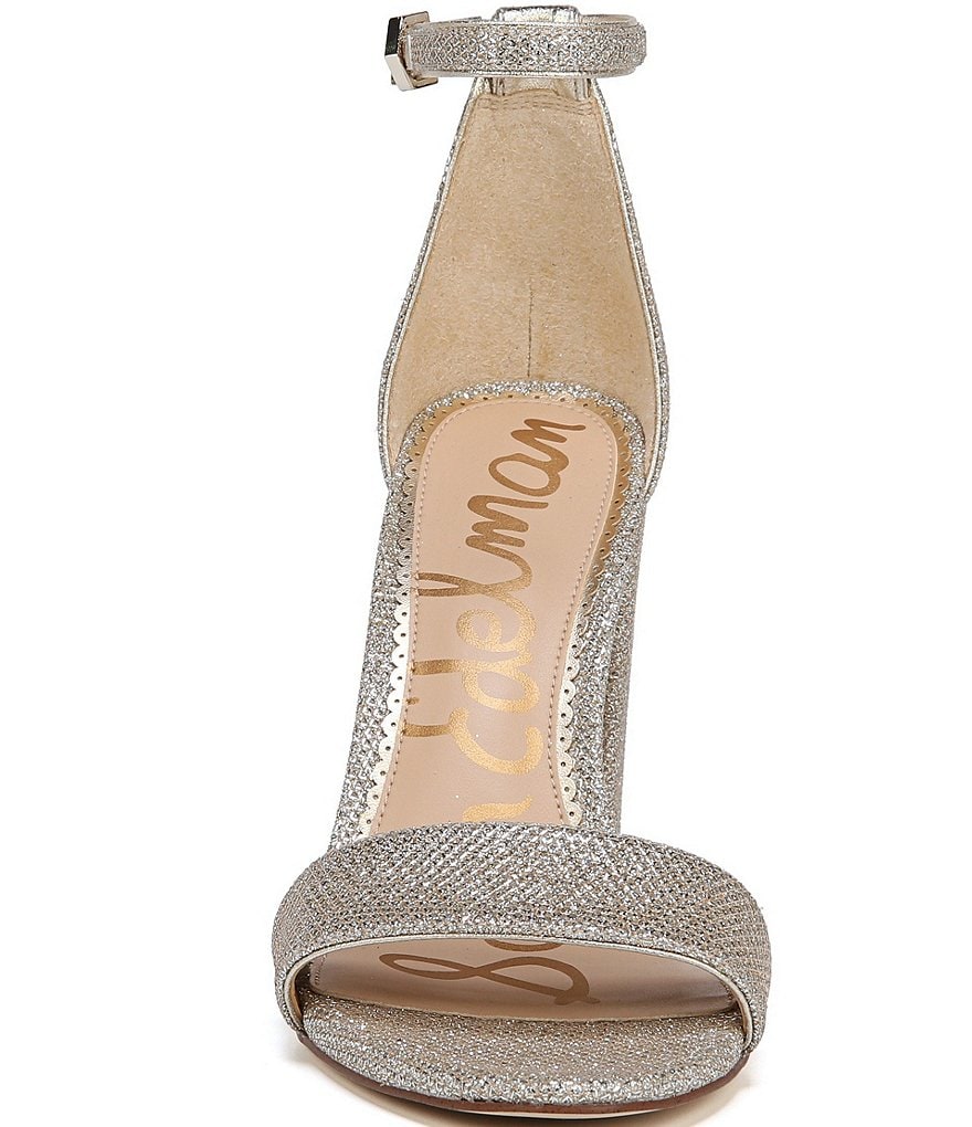 Sam Edelman Yaro Glam Mesh Ankle Strap Block Heel Dress Sandals