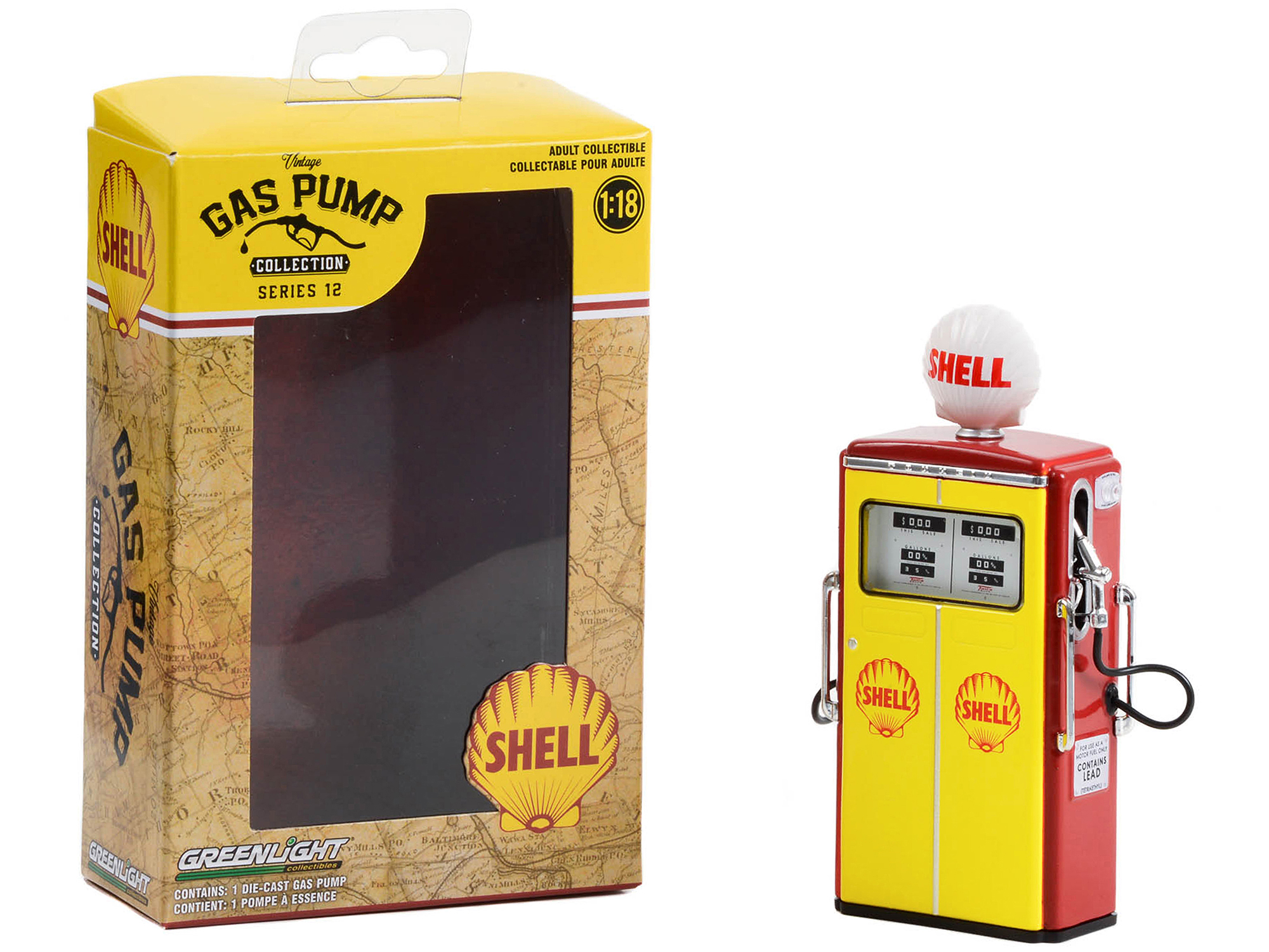 "Studebaker" Vintage Cylinder Gas Pump 1/18 Diecast Replica by Road Signature