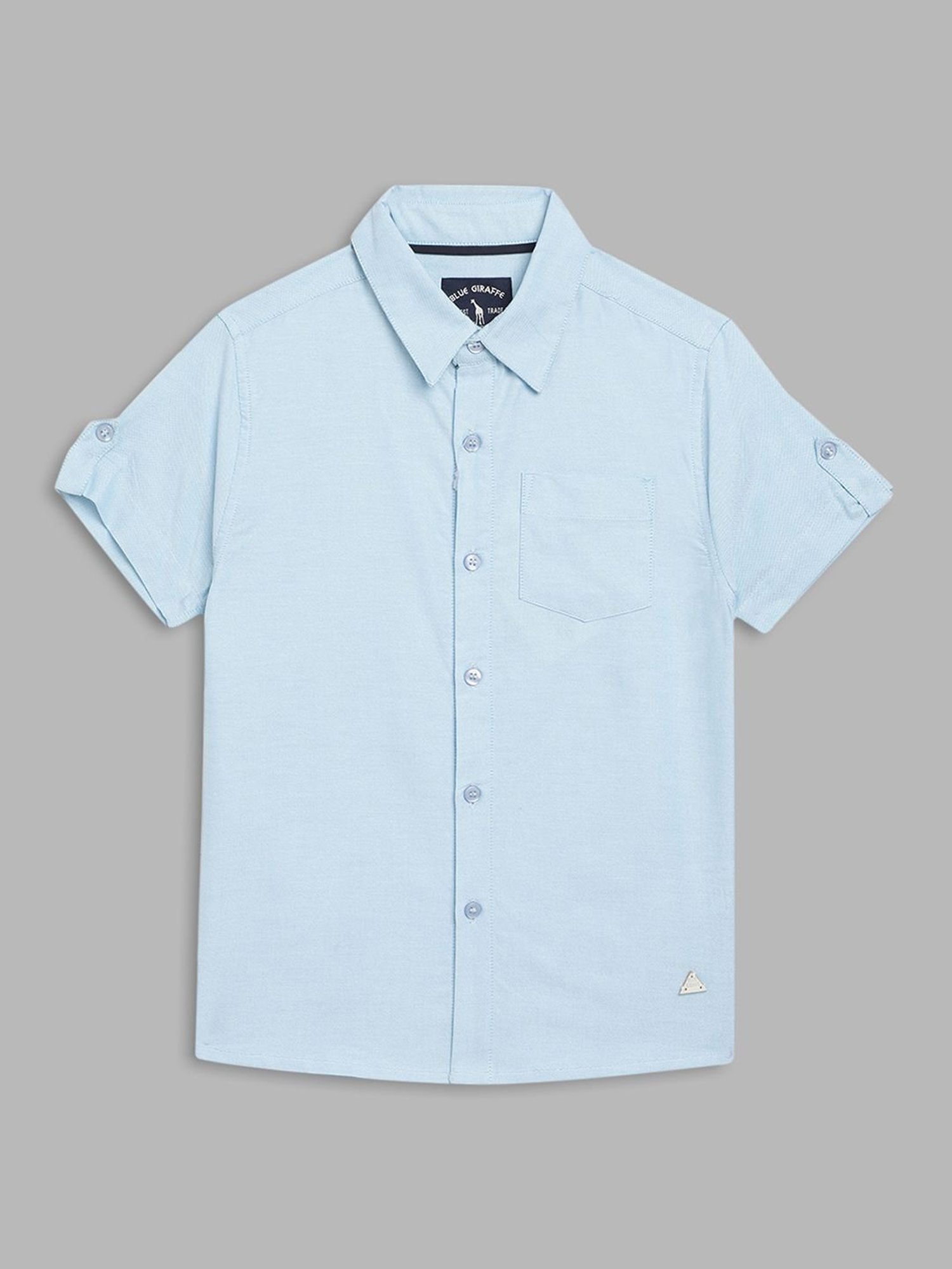 Blue Giraffe Kids Blue Regular Fit Shirt