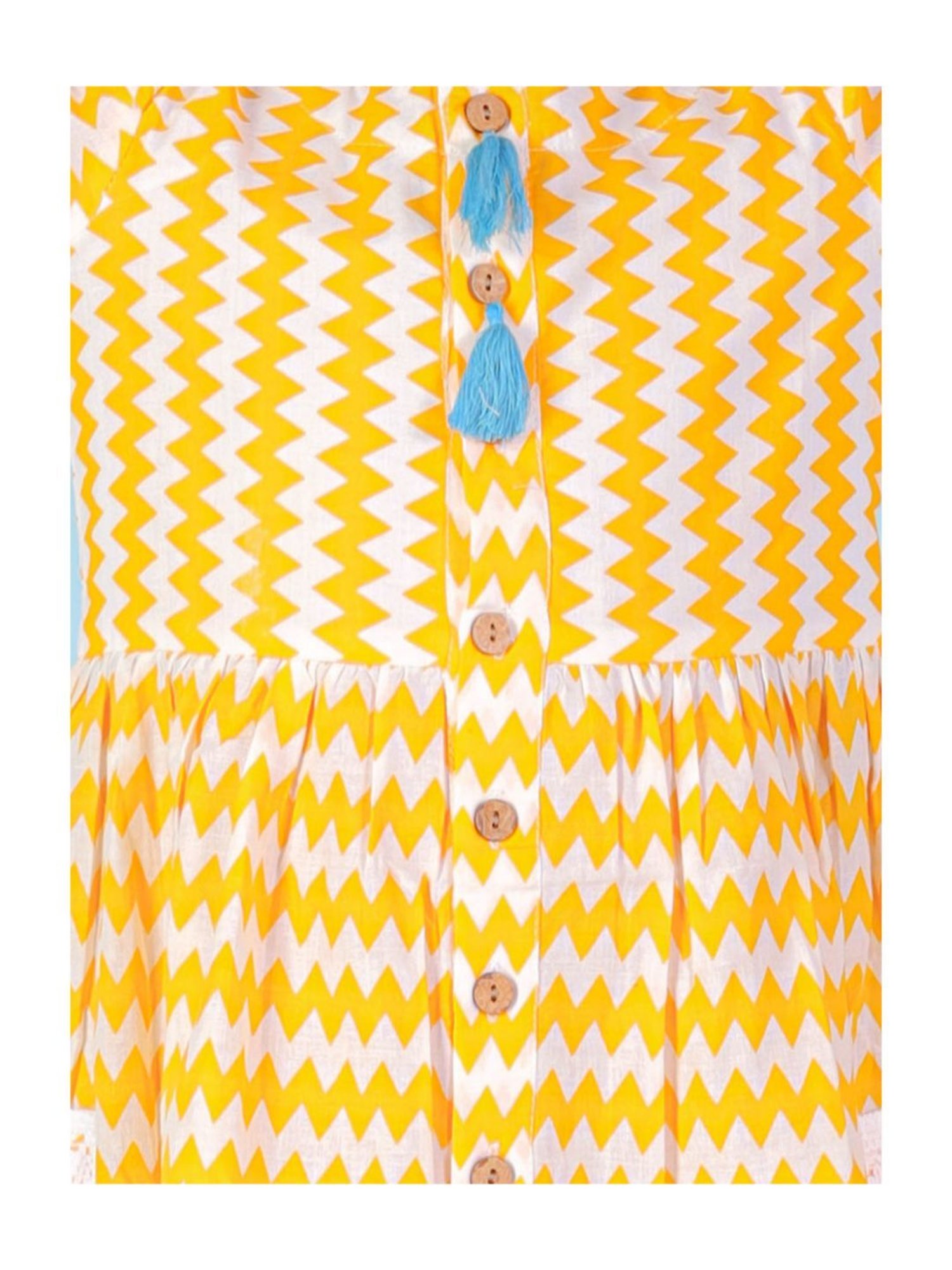 Lil Drama Kids Yellow & White Striped Dress