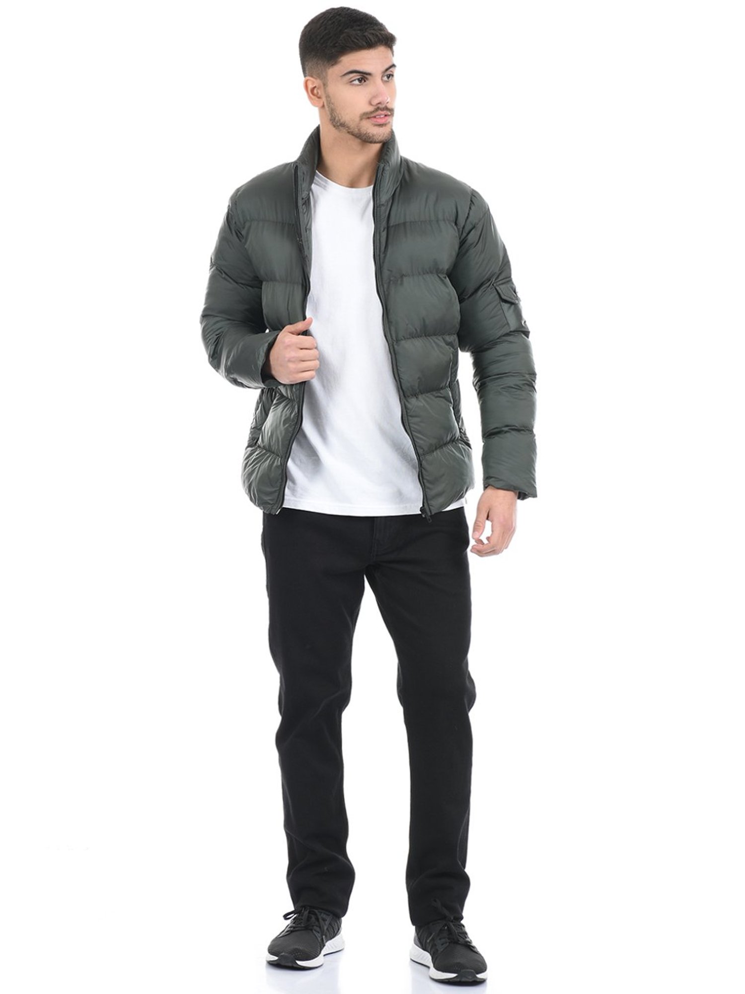 London Fog Green Regular Fit Quilted Quilted Jacket