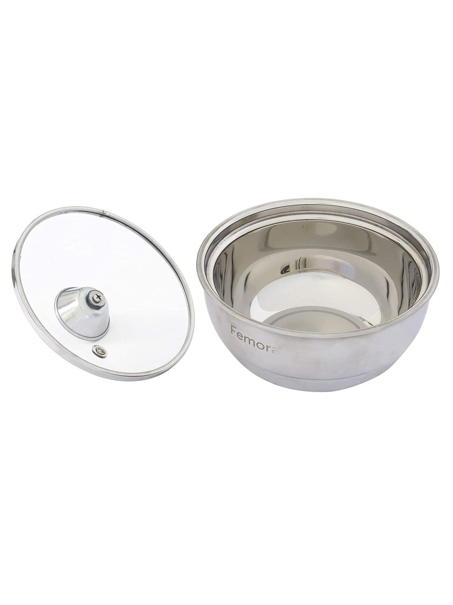 Femora Stainless Steel Double Wall Insulated Curry Serving Bowl with Lid (500 ml) - Set of 1