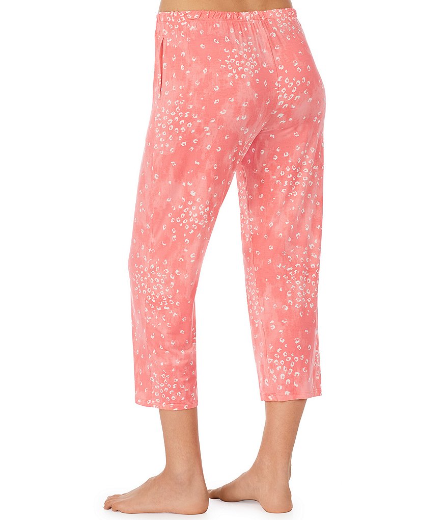 Donna Karan Scattered Animal Print Knit Capri Coordinating Sleep Pants
