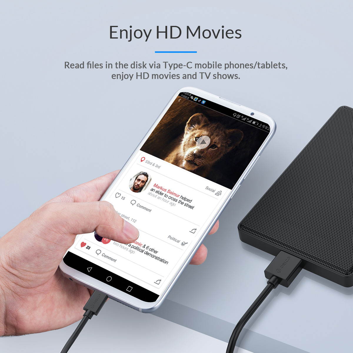 ORICO USB 3.1 USB-C to Micro-B Cable (M/M),   Type-C to USB Micro-B, Fast Charging  Cable 1.64ft to 6.6ft  Gold-plate Interface  for 2.5/3.5 in HDD SSD M.2 SSD and HDD Enclosures