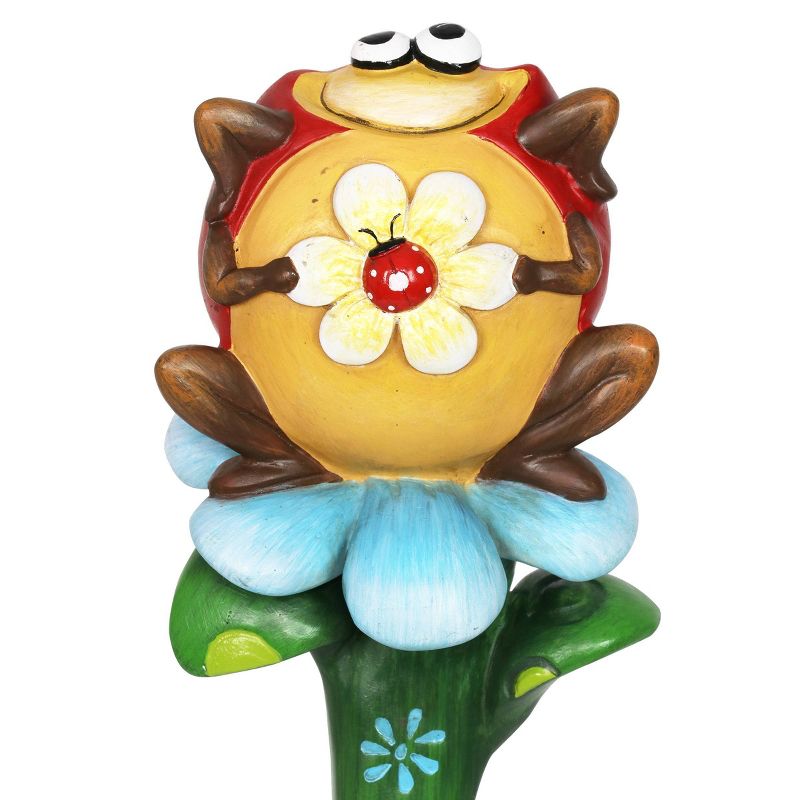 14.57" Resin Ladybug Garden Plant Stake Red - Exhart