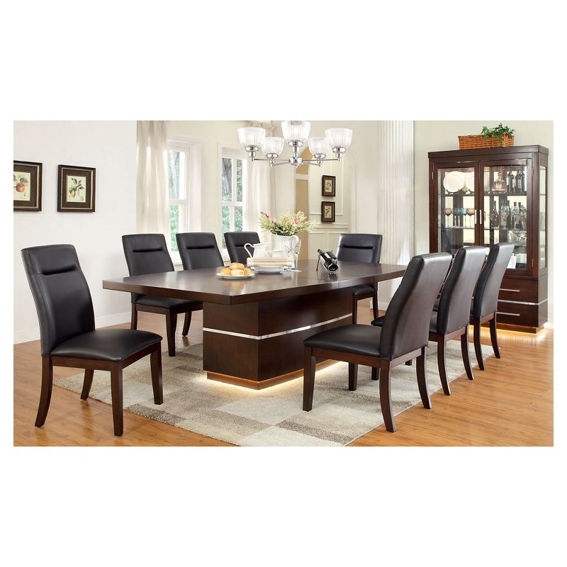 9pc Middleson Extendable Dining Set Dark Cherry Finish - miBasics