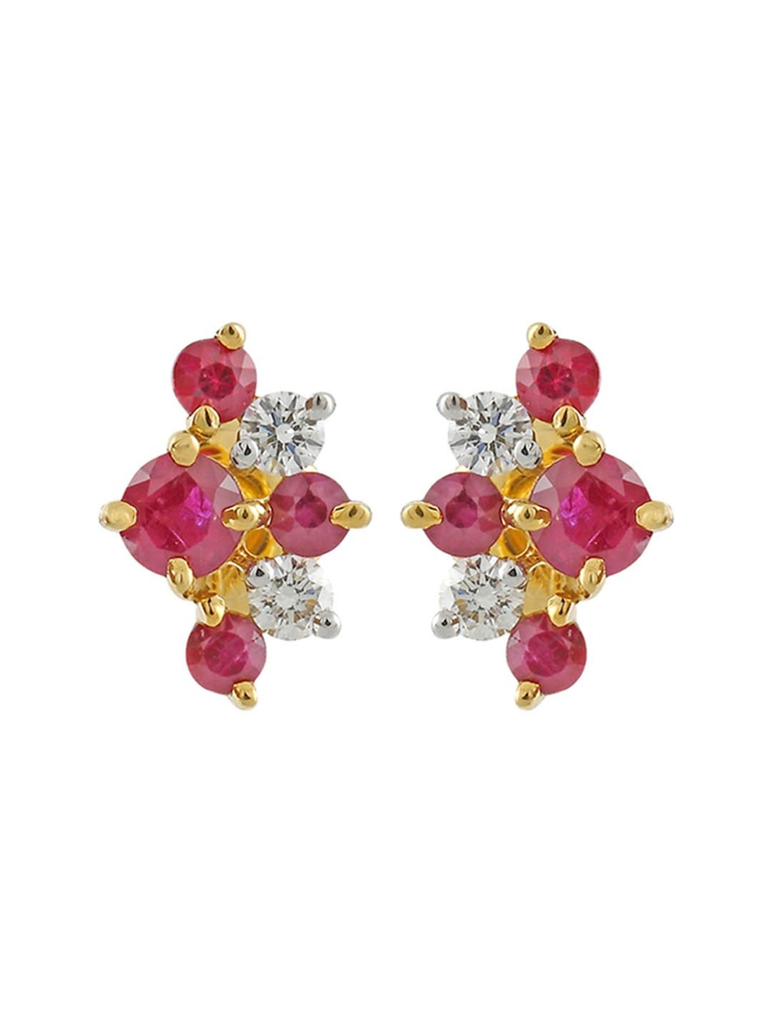 Waman Hari Pethe Jewellers 18k Gold & Diamond Earrings