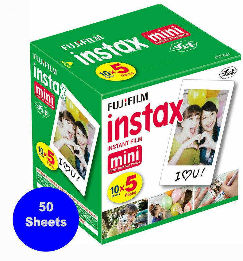50 Prints Fujifilm Instax Mini Instant Film for 8-9 and all Fuji Mini Camera NEW