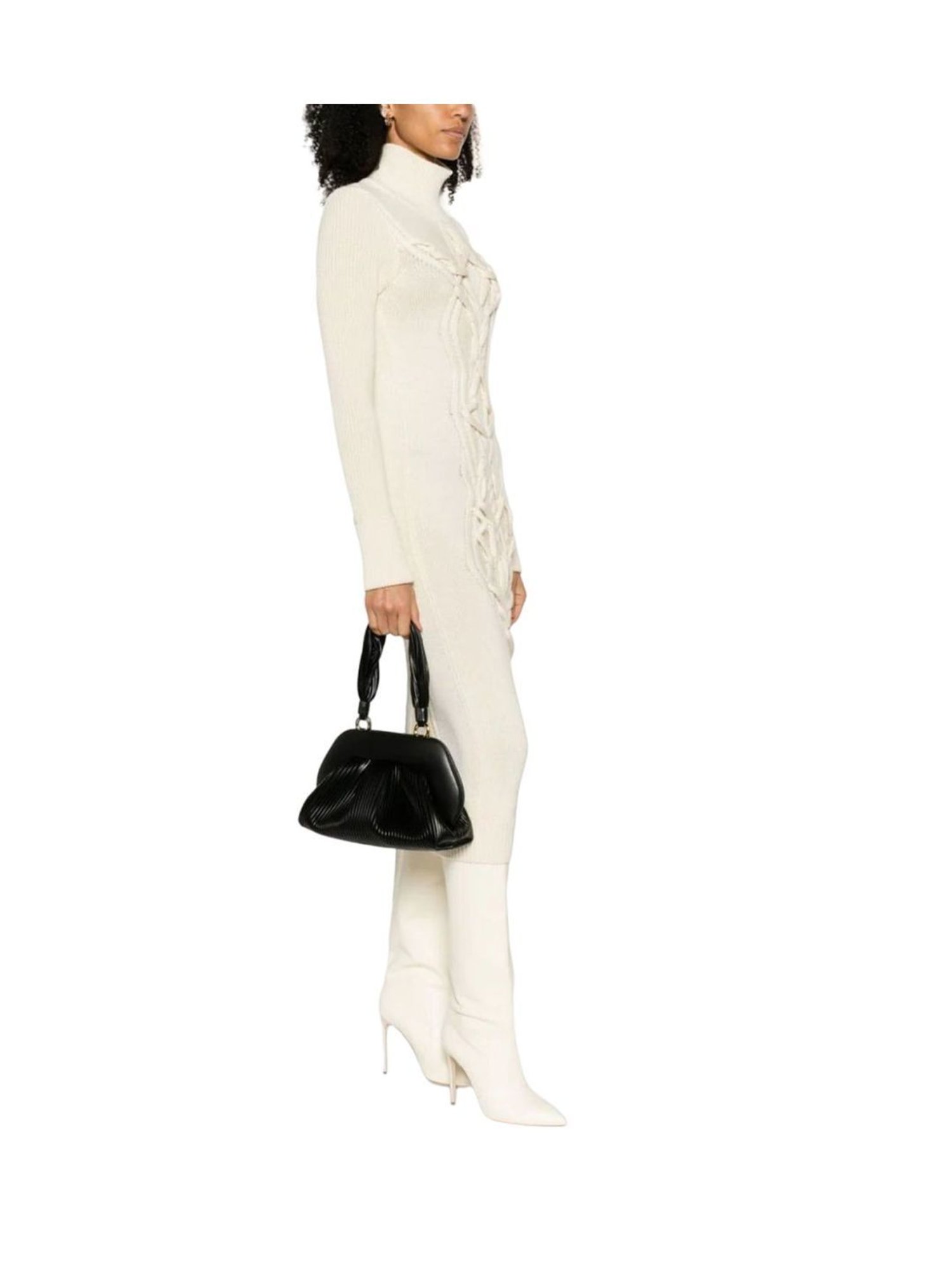 Themoire Black Tia Plisse Clutch