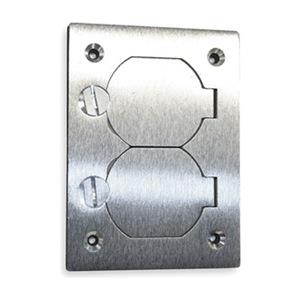 HUBBELL WIRING DEVICE-KELLEMS SA3825 Floor Box Cover,Rectangular,4-3/16 in.