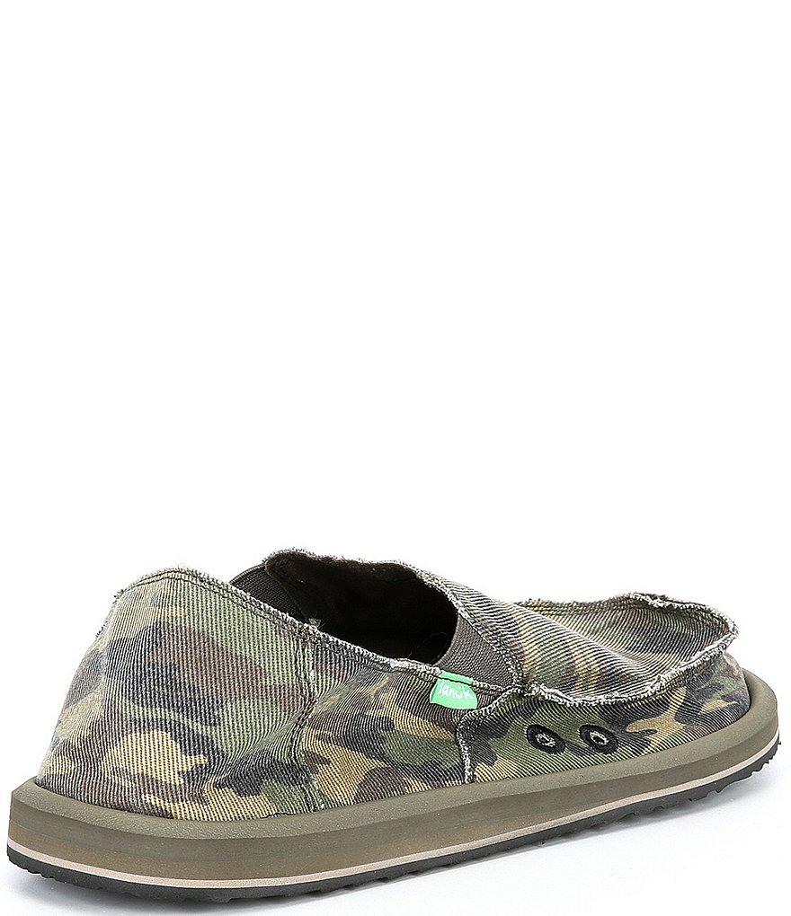 Sanuk Men's Vagabond Camo Print Canvas Slip-Ons