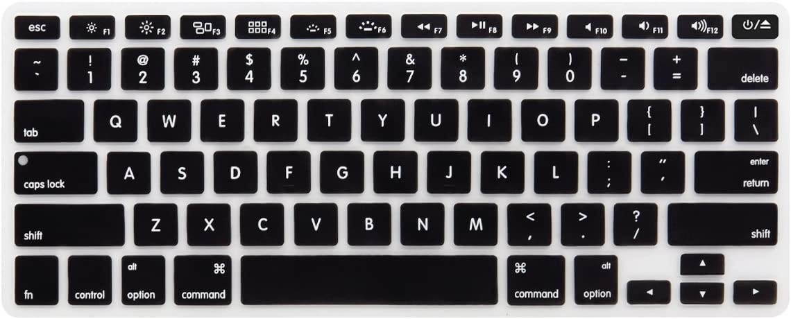 LENTION Silicone Keyboard Cover Protector for MacBook Pro 13 15 17 Inch (with or without Retina Display, 2015 or Older Version) and MacBook Air 13 2010-2017, Ultra Thin Soft Skin (Black)