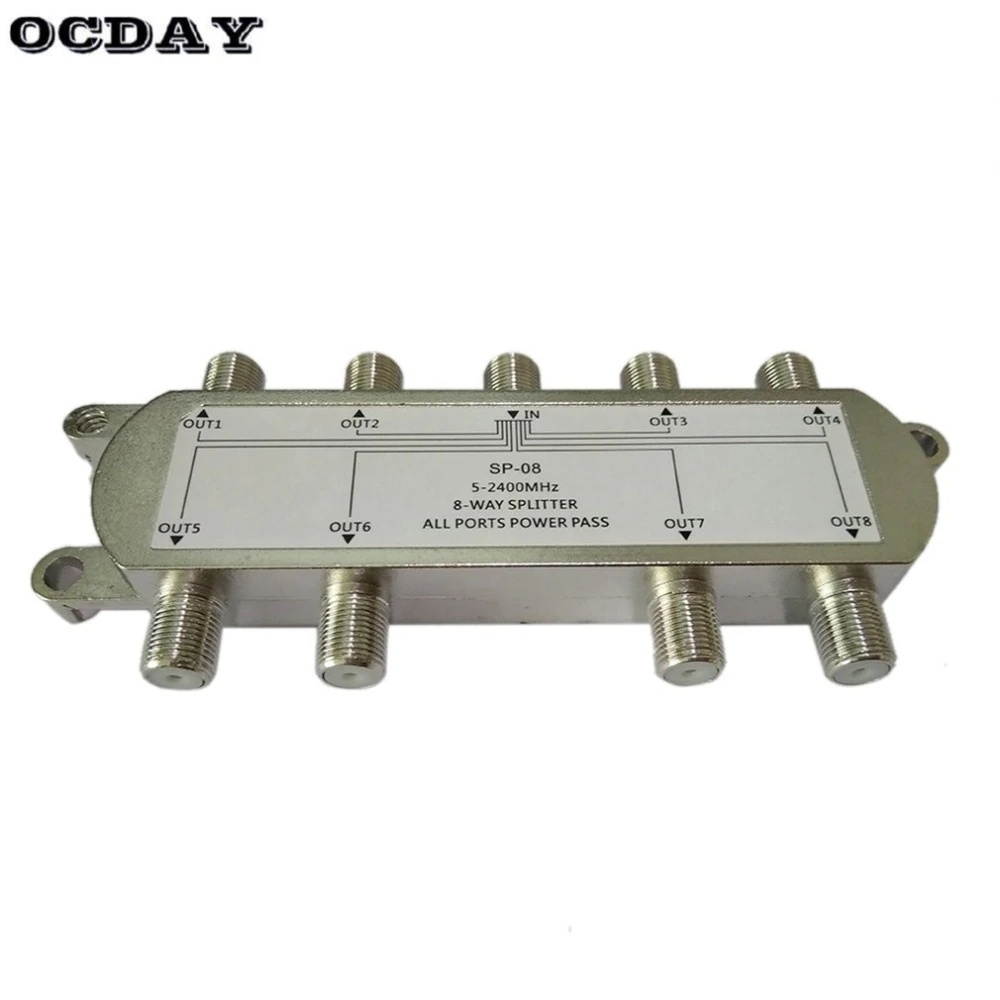 GSP-08A 8-Way Signal Satellite Splitter TV Antenna RF Coaxial Cable Splitter