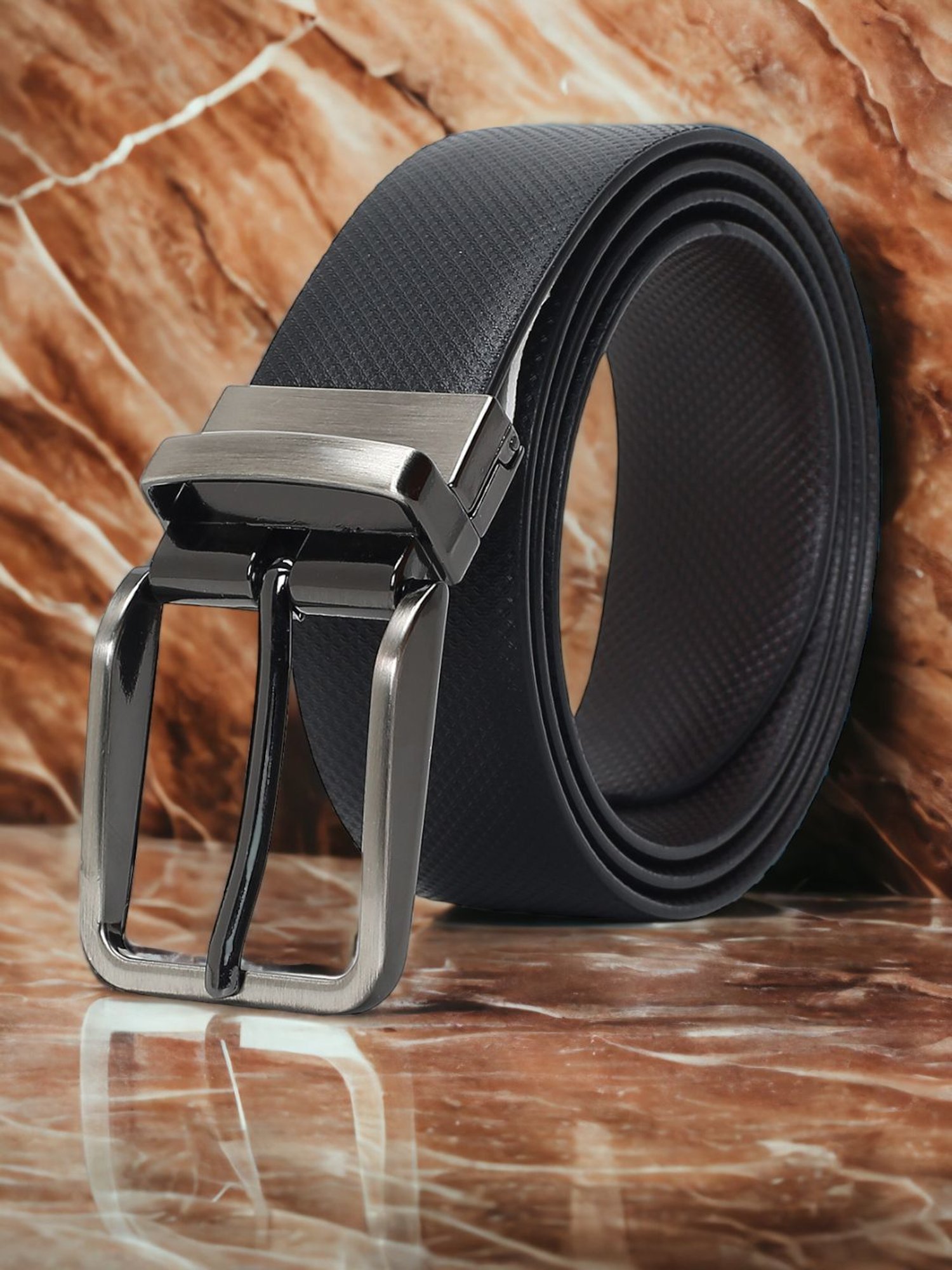 Crusset Black Formal Belt for Men