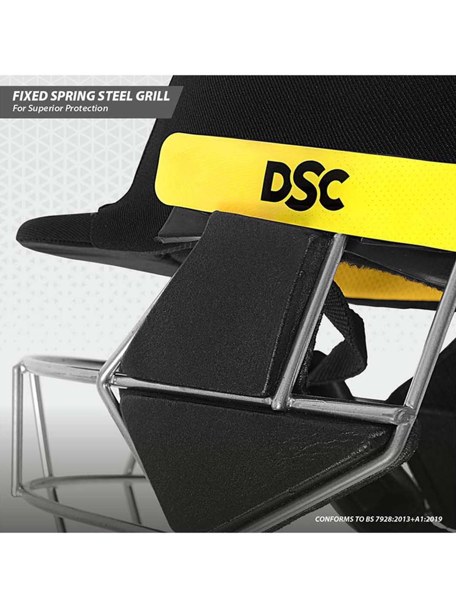 DSC SCUD Premium Cricket Helmet with Neck Guard Fixed Spring Steel Grill Size - S