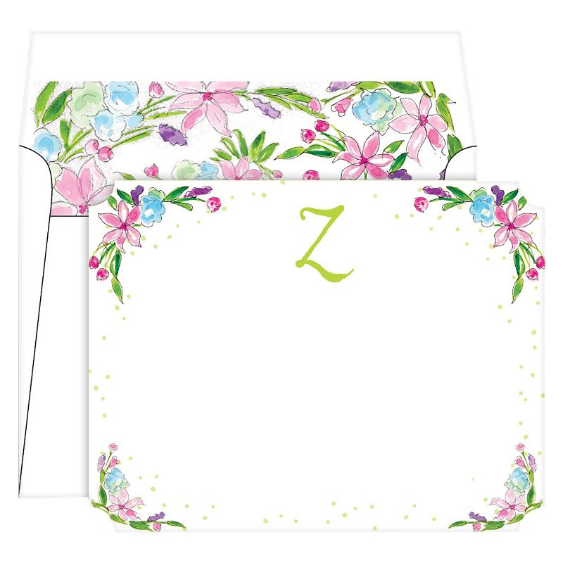 Die-Cut Social Set Floral Crest Monogram - Z