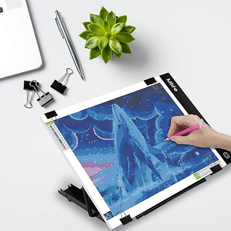 Light Pad Stand - Adjustable Light Box Laptop Stand, 9.45&times;7.48 inch, 6 Angles Non-Skidding Metal Holder for A4 LED Tracing Box & Diamond Painting Light Pad