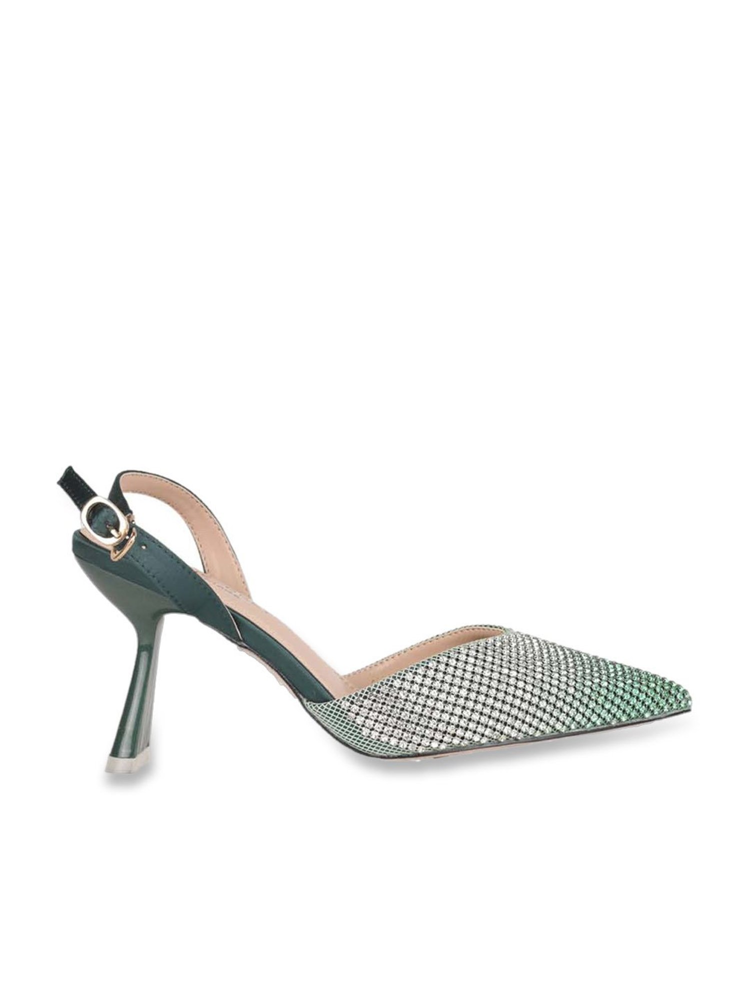 Ronnie Grey Women's Green Back Strap Sandals
