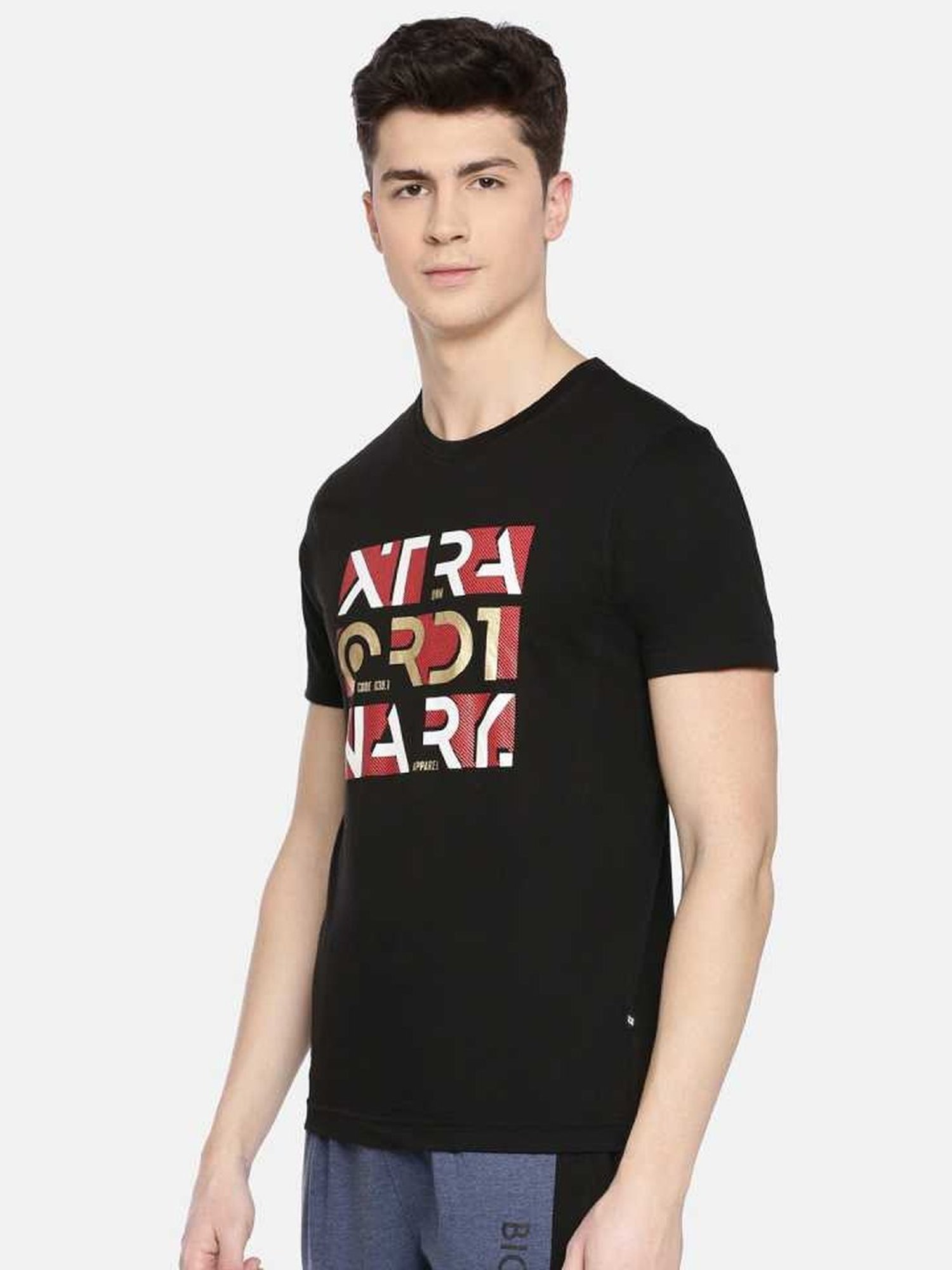 Dollar Black Regular Fit Printed T-Shirt