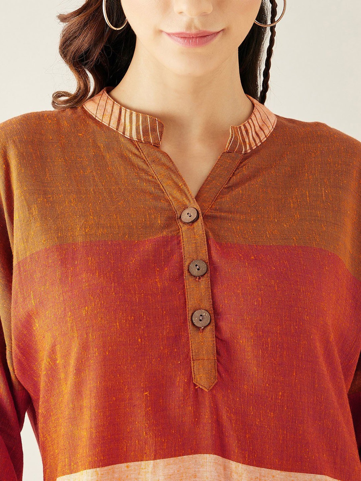 The Kaftan Company Multicolor Color-Block Midi Dress