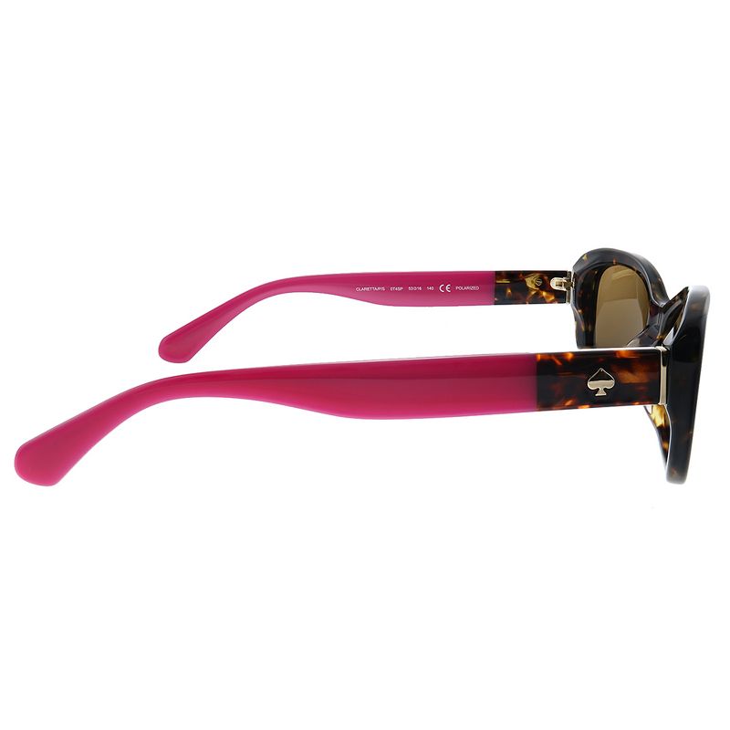 Kate Spade KS Claretta/P/S 0T4 Womens Rectangle Polarized Sunglasses Havana Pink 53mm
