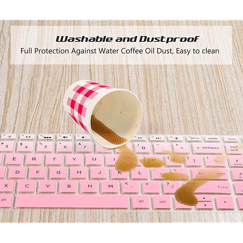 Pack Keyboard Cover for 15.6 Inch HP Envy x360 15m-bp 15m-bq 15.6 Series, HP Pavilion 15-br 15-cb 15-cc 15-cd 15-bw 15-bs, HP Laptop 15t 17t 17-ca 17-ce Protector Skin(Gradual Pink+Clear)