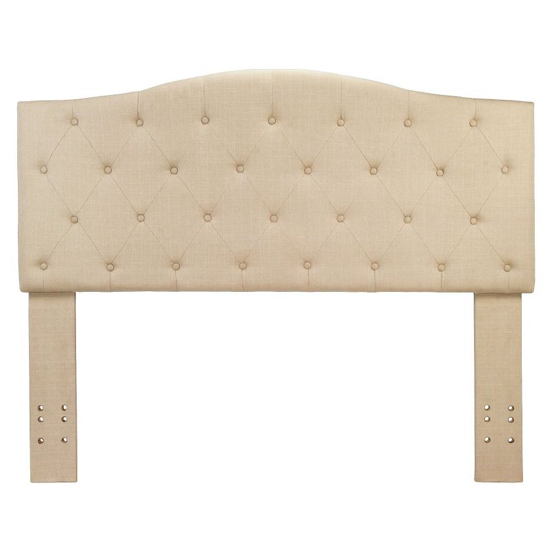Delphi Button Tufted Adjustable Linen Twin Headboard Ivory - miBasics