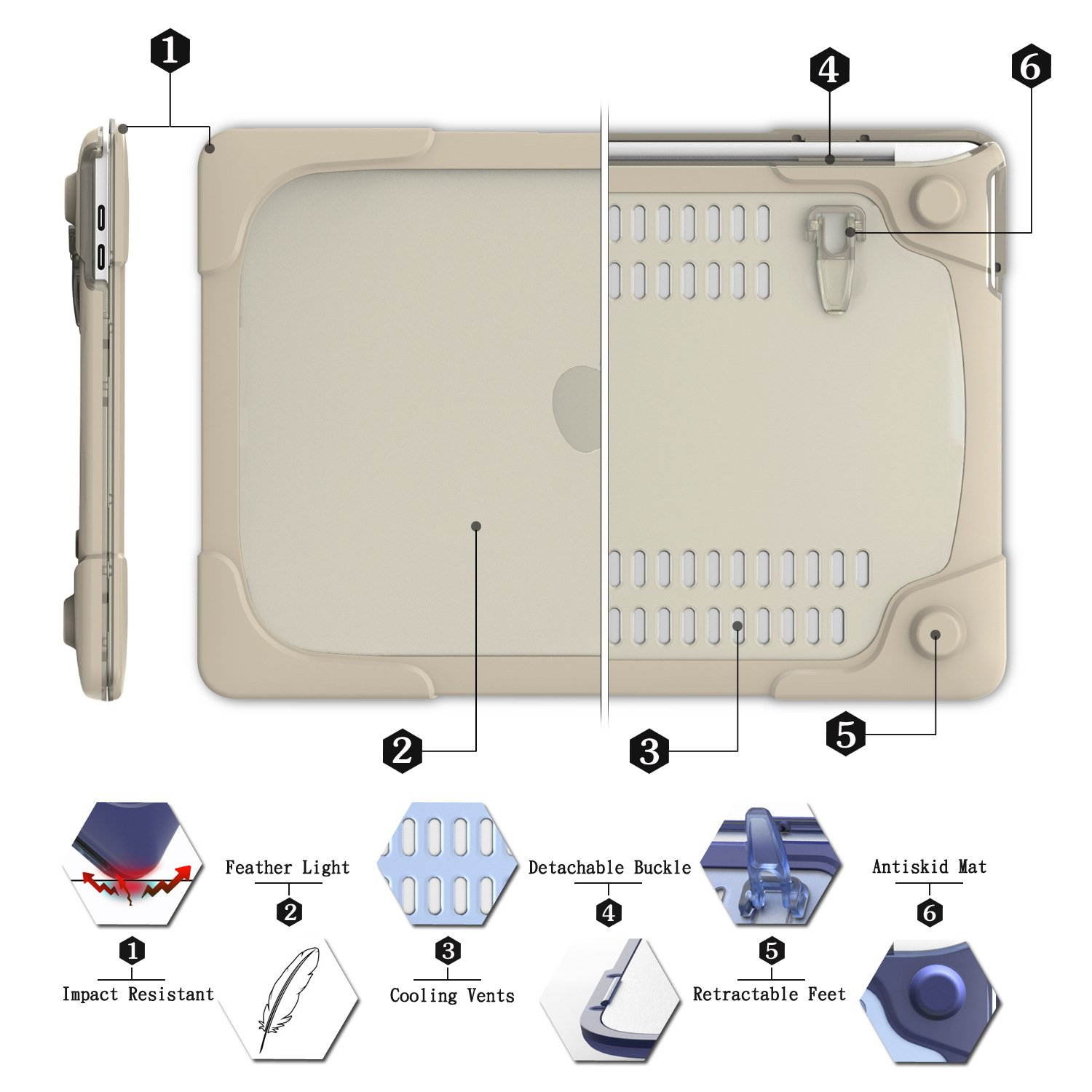 For Macbook Pro 15 Retina Case Werleo Heavy Duty Hard Case Protective Cover for Apple Macbook Pro 15.4" with Retina Display Compatible with A1398 2012-2015 Release