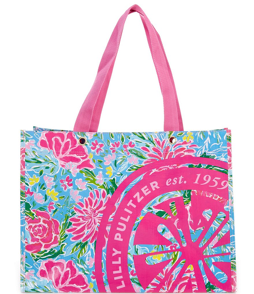Lilly Pulitzer Bunny Business Market Tote Bag