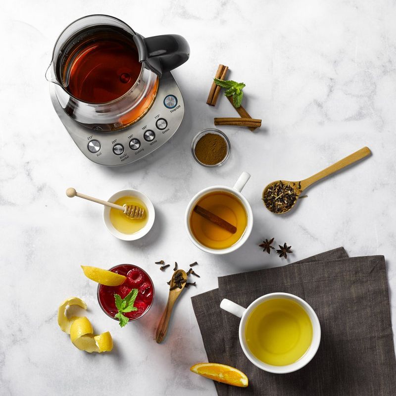 Mr. Coffee 1.2 Liter Easy 3 Step Custom Gourmet At Home Hot Tea Maker and Kettle for Tea Bags/Leaves, Steel