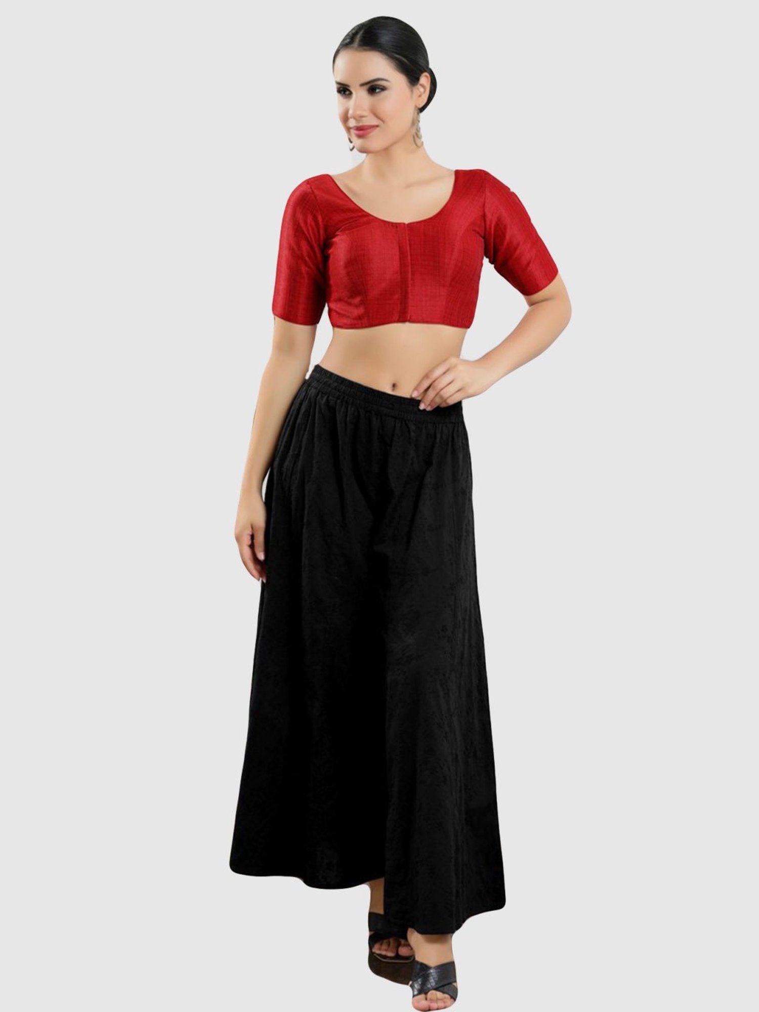 Salwar Studio Red Plain Blouse