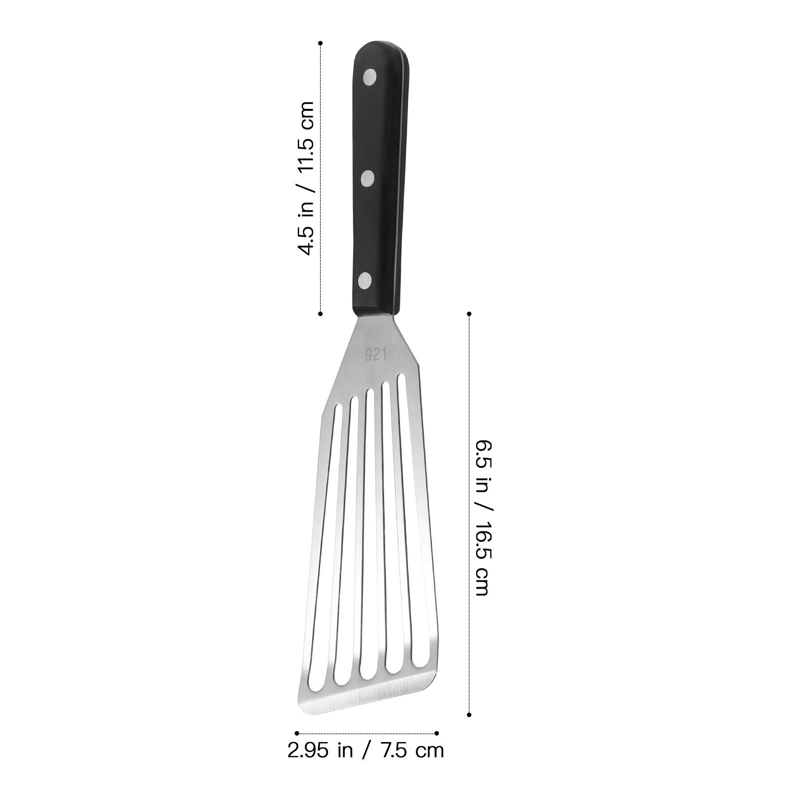 Yardwe Stainless Steel BBQ Spatula Kitchen Multifunction Steak Shovel Fried Fish Slotted Turner (Small Size)