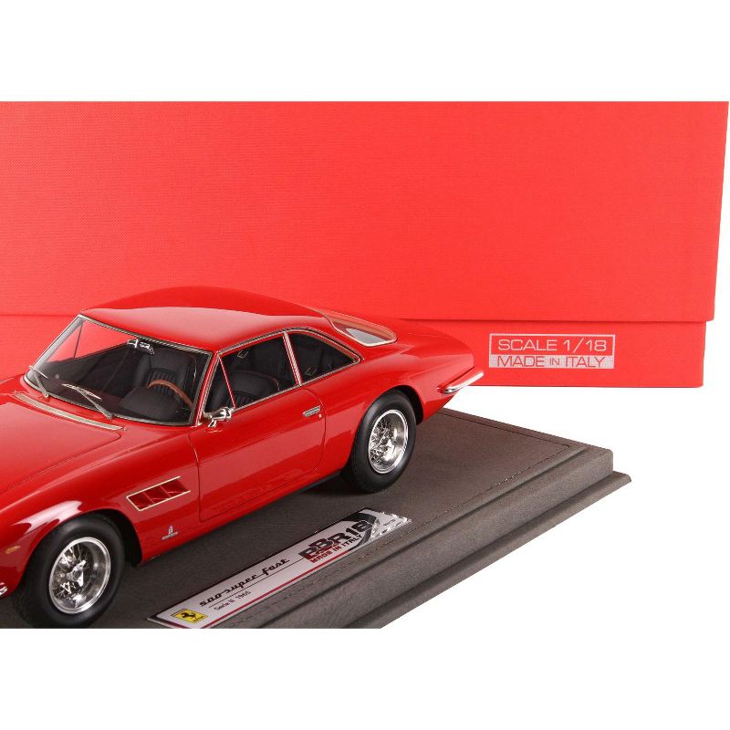 1965 Ferrari 500 Superfast Serie 2 Red with DISPLAY CASE Limited Edition to 159 pieces Worldwide 1/18 Model Car by BBR